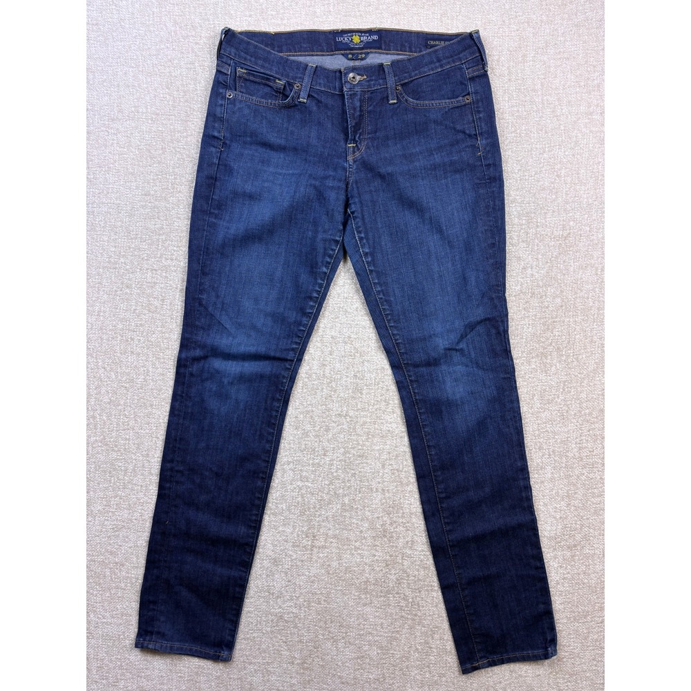 Lucky Brand Charlie Skinny Jeans Dark Wash Denim Size 8/29
